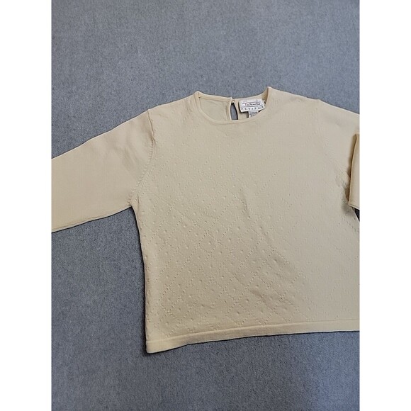 Vintage Talbots Pullover Sweater Womens Petite M Cream Beige Knit Wool Soft EUC - Picture 5 of 12